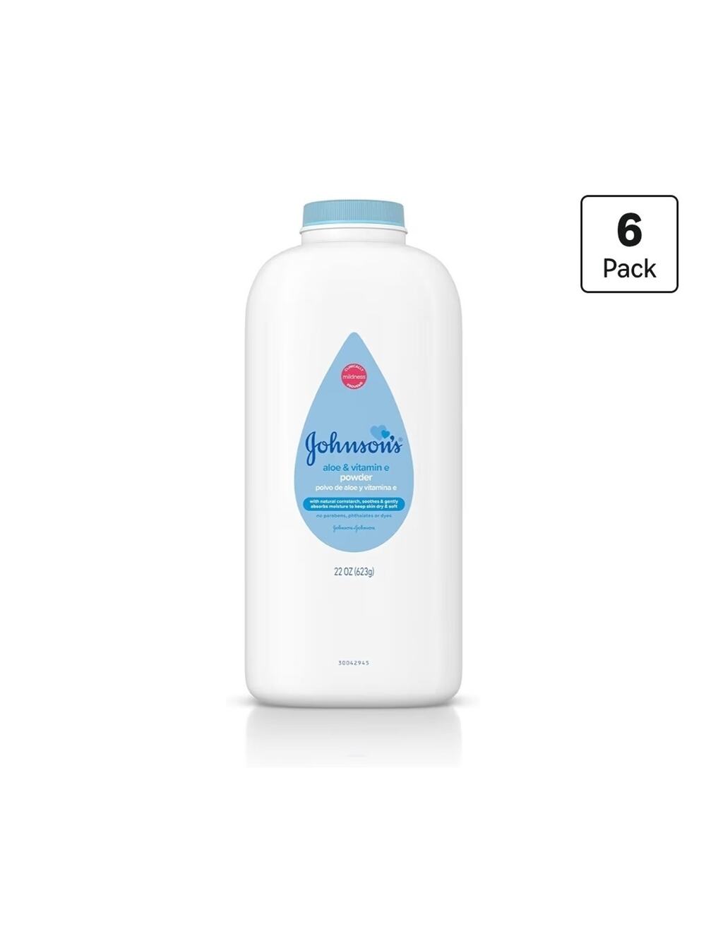 Johnson's Baby Powder with Naturally Derived Cornstarch Aloe & Vitamin E, 22 Oz